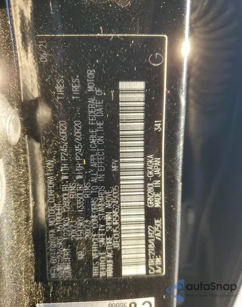 2021 Toyota 4Runner Night Shade from USA, damaged, VIN JTECU5JR5M5245005